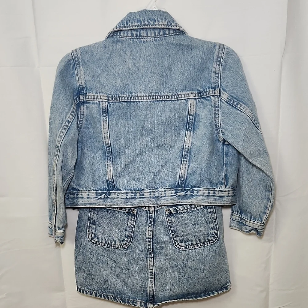 Old Navy Kids Blue Jean Jacket Set with Colorful Buttons